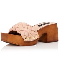 Aqua - Boho Woven Faux Leather Platform Sandals - Lyst