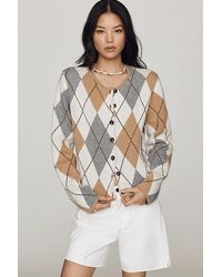 ALIGNE - Aggie Argyle Cardigan - Lyst