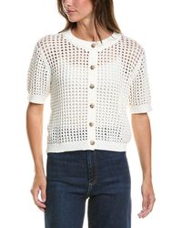 Cece - Texture Mesh Cardigan - Lyst
