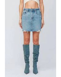 Hidden Jeans - Peyton Grinded Denim Mini Skirt - Lyst