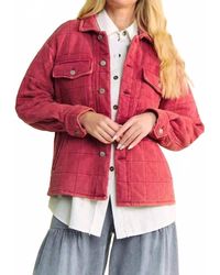 Davi & Dani - Quilted Button Down Shacket - Lyst
