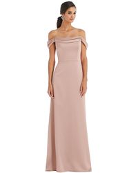 Dessy Collection - Draped Pleat Off-the-shoulder Maxi Dress - Lyst