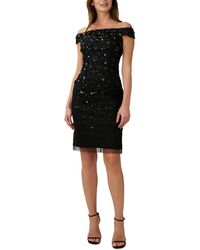 Adrianna Papell - Applique Midi Cocktail And Party Dress - Lyst