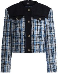 BOSS - Tweed Jacket With Contrast Panels And Knot Buttons - Lyst