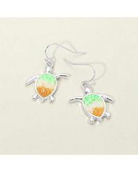 Fashnzfab - Ombre Crushed Pebble Sea Turtle Charm Drop Dangle Earrings - Lyst