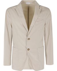 Boglioli - Sand 50 K Slits Back Single-Breasted Cotton-Blend Blazer - Lyst