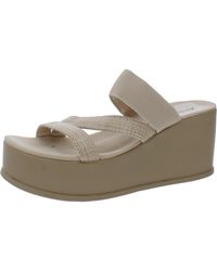 Anne Klein - Faux Leather Slip-on Wedge Sandals - Lyst