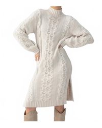 Sanctuary - Cable Knit Side Slit Sweater Dress - Lyst