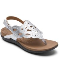 Rockport - Ridge Sling Faux Leather Metallic Slingback Sandals - Lyst