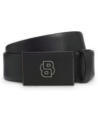 BOSS - Reversible Italian-Leather Belt With Double B Monogram Buckle - Lyst