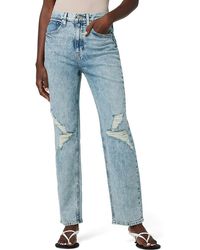 Hudson Jeans - Jade High Rise Distressed Straight Leg Jeans - Lyst