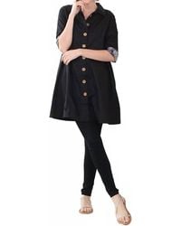 KikiSol - A-Line Jacket With Buttons & Pockets - Lyst