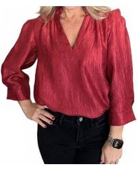 Thml - Pleated 3/4 Sleeve Top - Lyst