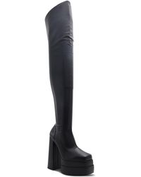 ALDO - Shirley Faux Leather Block Heel Over-the-knee Boots - Lyst