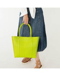 Fashnzfab - Basket Weave Tote Bag Shoulder Bag - Lyst