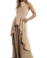 Mulla - Michelle Hi-Low Hem High-Neck Top & Pleated Pant Set - Lyst