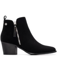 Xti - Block Heel Suede Ankle Booties Refresh Collection By - Lyst