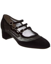 CAREL PARIS - Kinight Suede & Mesh Mary Jane Pump - Lyst