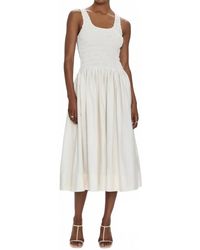 Pistola - Alessia Smocked Drop Waist Midi Dress - Lyst