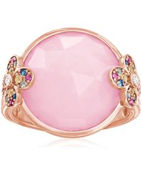 Ross-Simons - Opal And Multicolored Sapphire Floral Ring With White Topaz Accents - Lyst