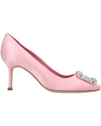 Manolo Blahnik - Satin Crystal Buckle Pumps - Lyst
