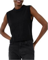 French Connection - Knit Ribbed Trim Tank Top Sweater - Lyst