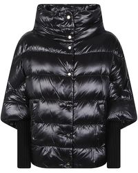 Herno - Ultralight Quilted Layered High-Collar Long Down Jacket - Lyst