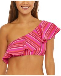 Trina Turk - Marai One Shoulder Striped Bikini Swim Top - Lyst
