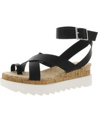 Sun & Stone - Pheobii Faux Leather Ankle Strap Platform Sandals - Lyst