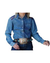 Cruel Girl - Girl's Denim Snap Long Sleeve Western Shirt - Lyst