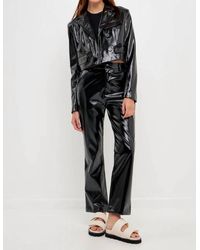 Grey Lab - Shiny Faux Leather Cropped Jacket - Lyst