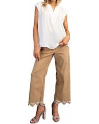 Eesome - Solid V-Neck Cap Sleeve Top - Lyst