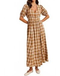 In-Loom - Plaid Button Down Maxi Dress - Lyst
