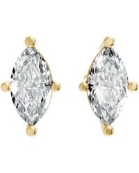 AAMIAA - Marquise Shape 4 Prong Push Back Studs - Lyst