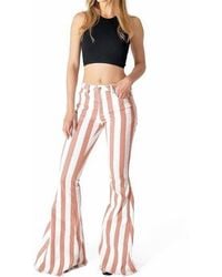 Wisteria Lane - Stripe Denim Bell Bottom Jeans - Lyst