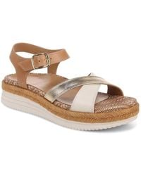 Vionic - Mar Strappy Camel Leather Criss Cross Sandals Gal1900 - Lyst
