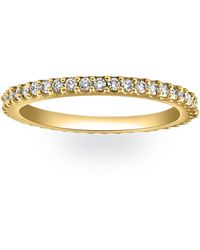 Pompeii3 - 1/2ct Diamond Eternity Ring Prong Stackable Wedding Band 14k Yellow Gold - Lyst