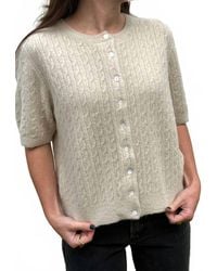 Things Between - Paisley Cable Knit Short Sleeve Top - Lyst