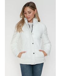 TRUEDAMES - Pocketed Zip Up Turtleneck Puffer Jacket - Lyst