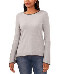 Sam and Jess - Side Slit Long Sleeve Crewneck Sweater - Lyst