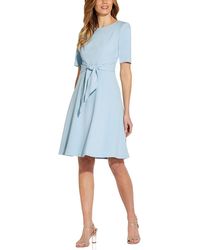 Adrianna Papell - Tie Front Knee Fit & Flare Dress - Lyst