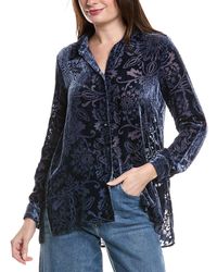 Johnny Was - Misty Burnout Velvet Silk-Blend Shirt - Lyst