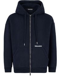 DSquared² - Zipped Front Hood Sweater - Lyst