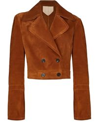 Ferragamo - Double-Breasted Cropped Jacket - Lyst