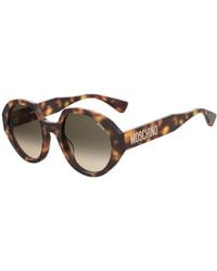Moschino - Sunglasses Round Full Rim, Frame And Dark Gradient Lens Mos126/S08079O - Lyst