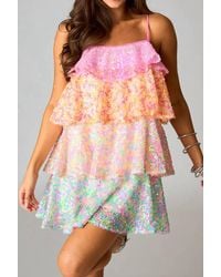 BuddyLove - Disco Tiered Sequin Short Dress - Lyst