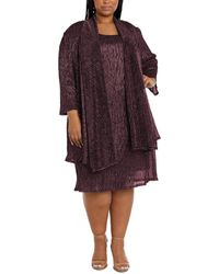 R & M Richards - Plus Metallic Cardigan Open-Front Blazer - Lyst