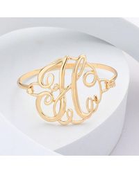 Fashnzfab - H- Initial Monogram Curlicue Bracelet - Lyst