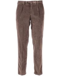 BRIGLIA - Straight-Leg Corduroy Pants With Tapered Fit - Lyst