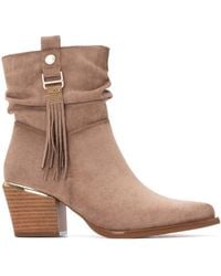 Xti - Suede Italian Western Booties By - Lyst